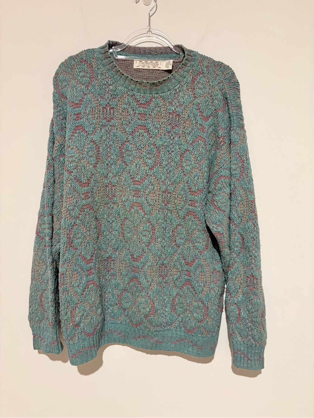 Crossings Macy’s Vintage Men’s Sweater Coogi Style‎ Abstract Geometric medium
